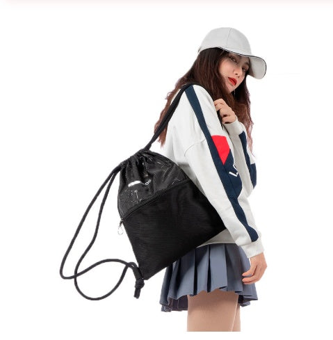 Shoulder storage bag drawstring drawstring