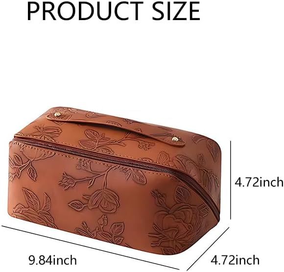 Wholesale Embossed Pattern Leather Makeup Cosmetics Bag