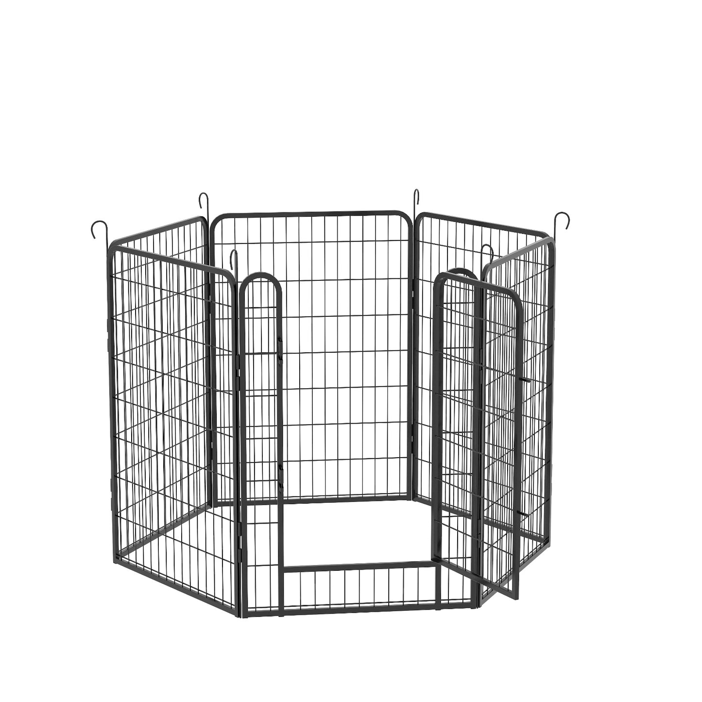 6 Panels Heavy Duty Metal Playpen With Door 39.37 H Dog Fence Pet Exercise Pen For Outdoor, Indoor