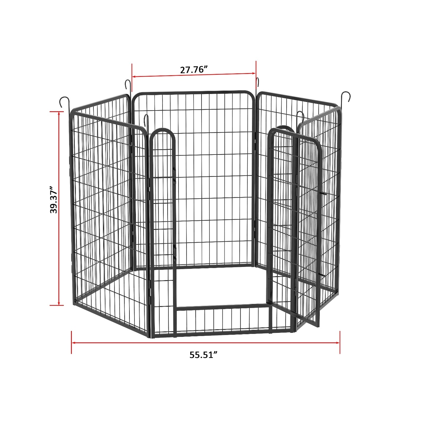 6 Panels Heavy Duty Metal Playpen With Door 39.37 H Dog Fence Pet Exercise Pen For Outdoor, Indoor