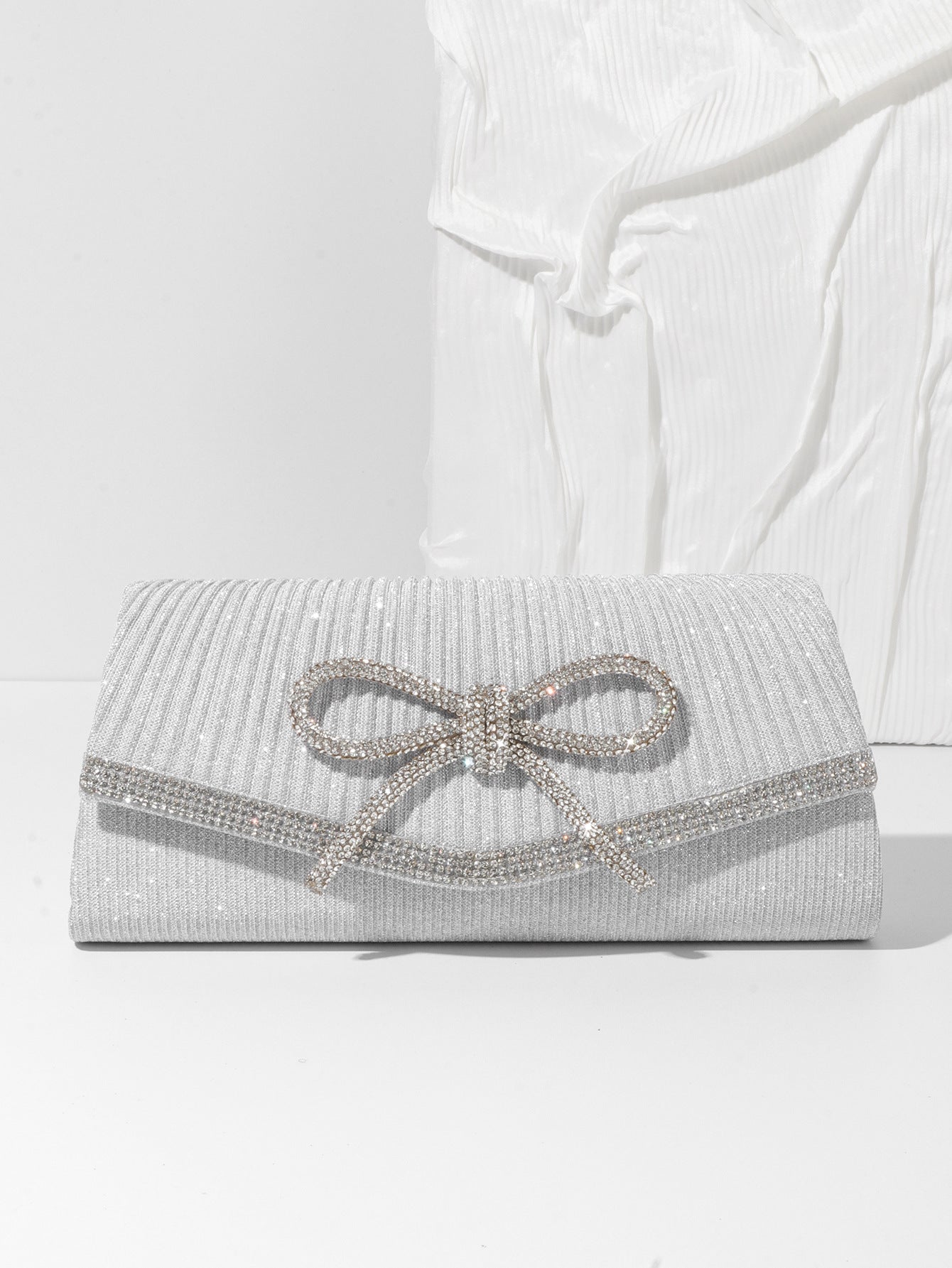 Bow Evening Bag Sparkly Clutch Purses For Women Wedding Glitter Rhinestone Party Prom Purse Dressy Clutch Bags