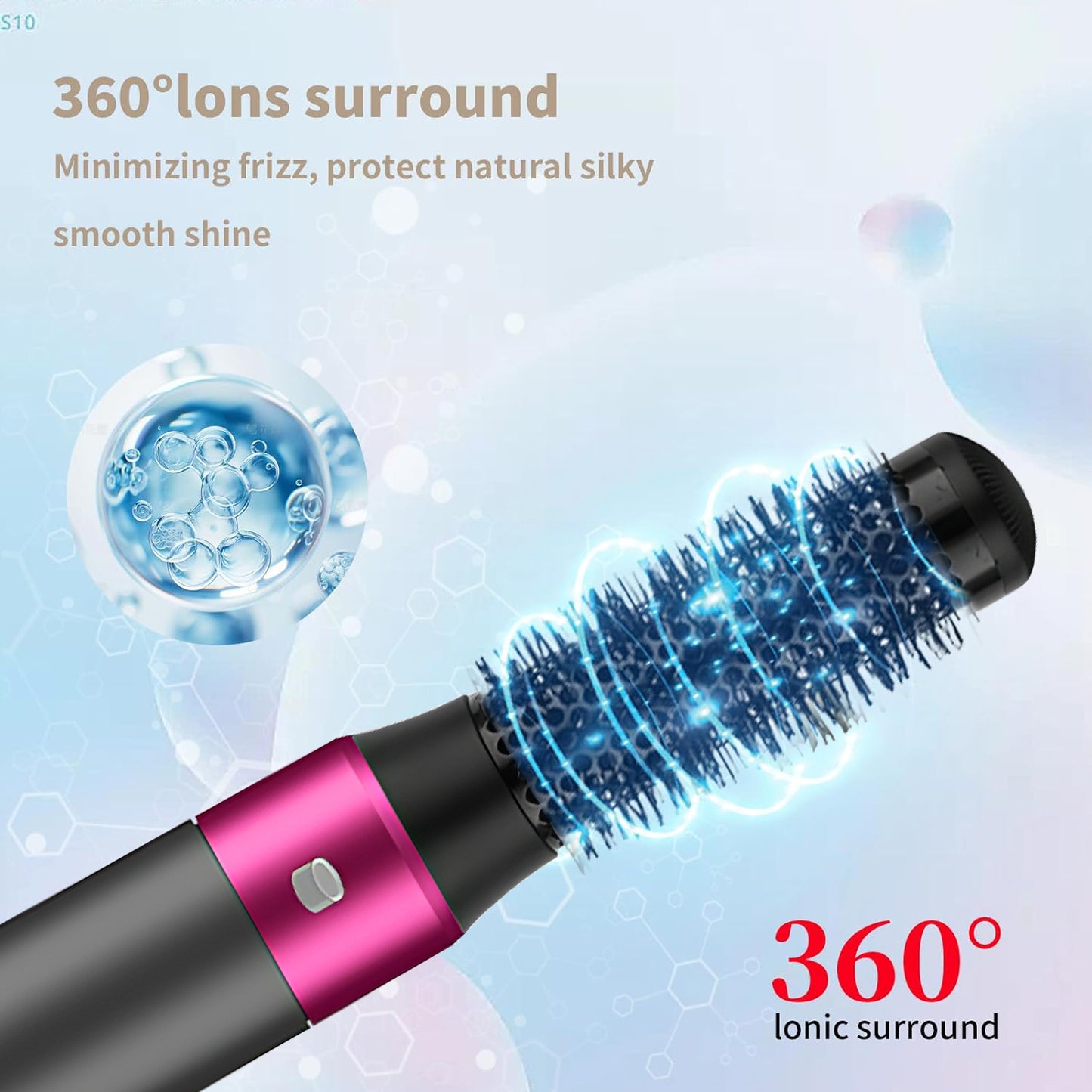 5 In 1 Hair Dryer Brush Kit, Blow Dryer Brush For Drying, Straightening, Volumizing, Curling And Styling Hair - 1000W - Gold